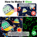 Boulou Glow in The Dark Galaxy Space Blanket Star Planet Decor 50x60 by Deal US