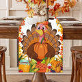 Happy Thanksgiving Turkey Table Runner Oxford 70.86x13.77in Pumpkin Maple by Deal US