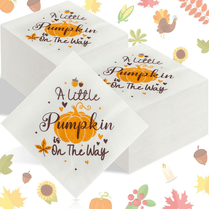 Crtiin Pumpkin Baby Shower Napkins He or She Gender Reveal 100 Pcs by Deal US