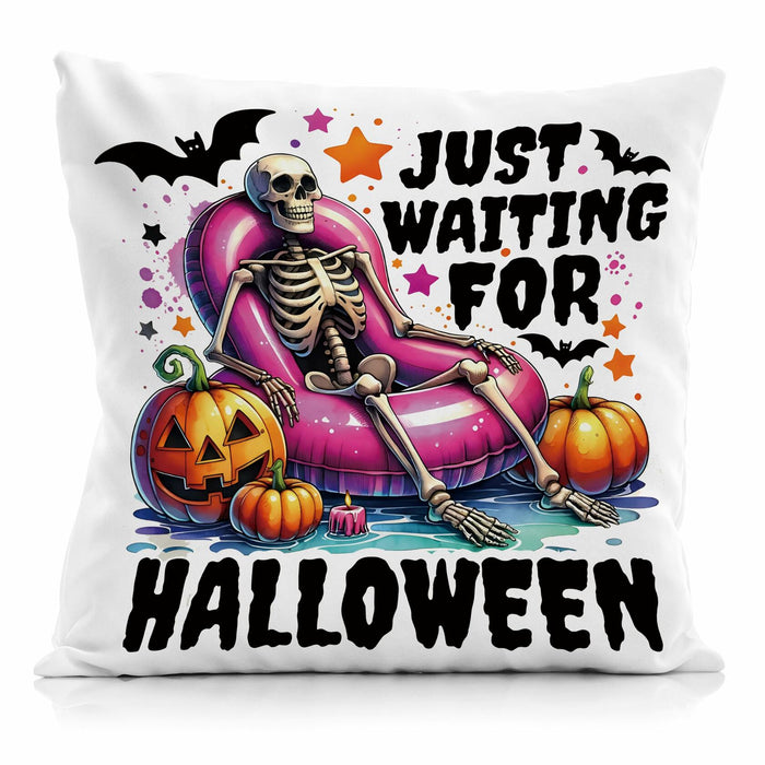 Nogrit Halloween Pumpkin Skeleton Pillow Covers 18x18 Orange 2 Pack by Deal US