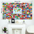 Maitys World Flags Banner Country Flags Backdrop with Brass Grommets by Deal US