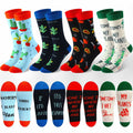 Suhine Women's Christmas Cactus Crew Socks Holiday Gifts 4 Pairs - One Size by Deal US