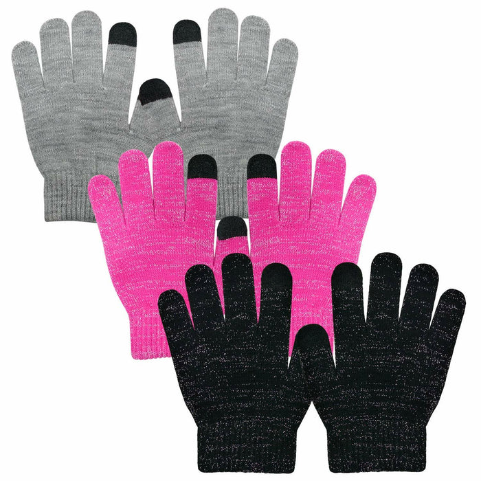 Evridwear Kids Winter Touchscreen Gloves Knitted Warm Mittens 3 Pairs Size 3T-5T by Deal US