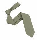 Mens Solid Linen Tie and Pocket Square Set Extra Long Sage Green Size Regular by Deal US