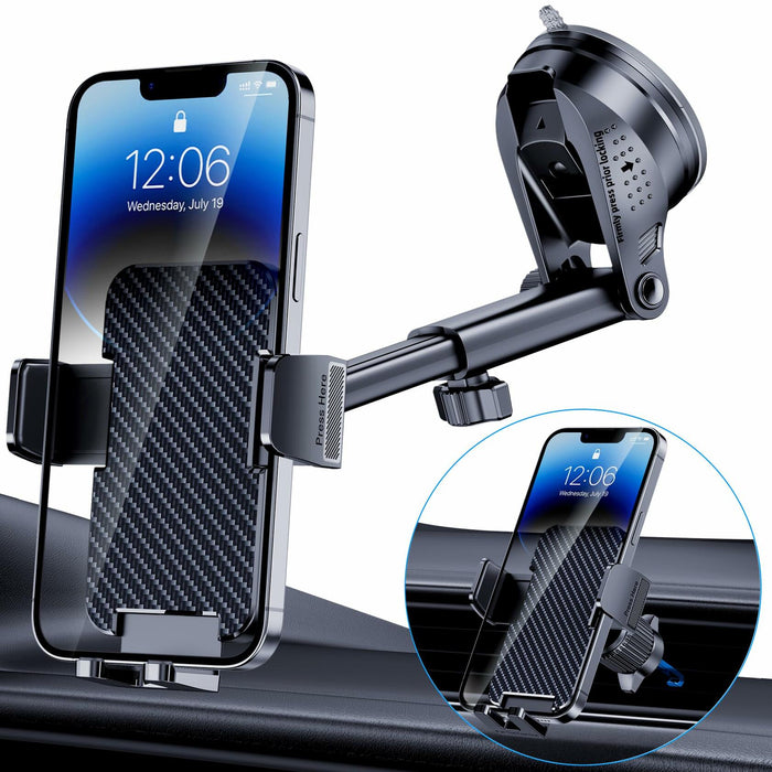 BIVGAZA Military-Grade Car Phone Holder Universal Thick Case Friendly Black by Deal US
