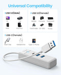 ORICO USB C Hub 3-Port USB 3.1 to USB 3.0 Adapter White 0.5ft Cable by Deal US