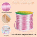 HTVRONT 1mm Elastic Bracelet String Clear Cord 120m with Bead Needle by Deal US