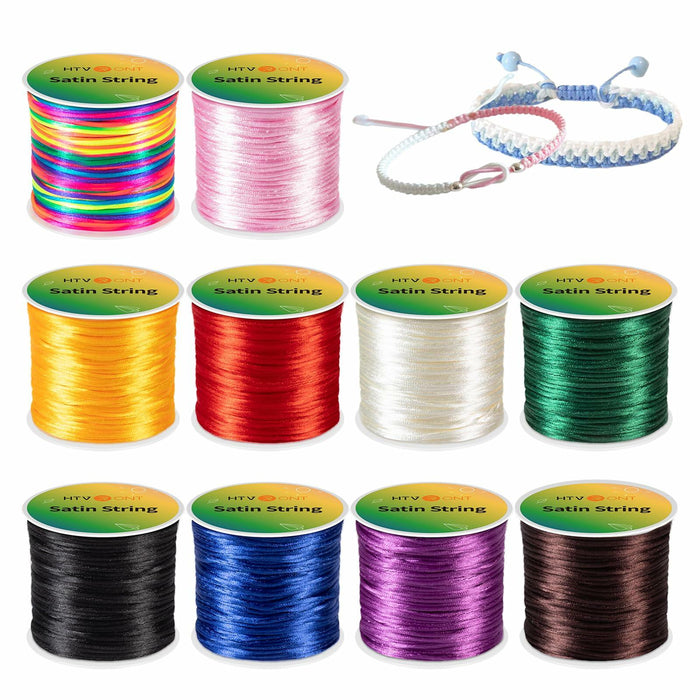 HTVRONT 1mm Elastic Bracelet String Clear Cord 120m with Bead Needle by Deal US