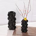 Ceramic Flower Vase 9-Inch Black Modern Farmhouse Decor Small by Deal US