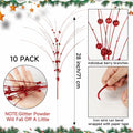 28in 10PCS Artificial Glitter Stem Christmas Ornaments DIY Decor by Deal US