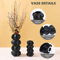 Ceramic Flower Vase 9-Inch Black Modern Farmhouse Decor Small by Deal US