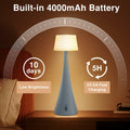 Modern Table Lamp Cordless 4-Way Dimming Touch 4000mAh Battery Mint Green by Deal US