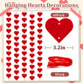 60Pcs Hanging Hearts Red Garland Valentines Day Decoration String by Deal US
