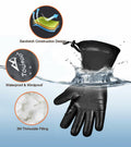 TOURGO Heated Leather Gloves Black Size S by Deal US