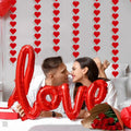 60Pcs Hanging Hearts Red Garland Valentines Day Decoration String by Deal US