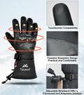 TOURGO Heated Leather Gloves Black Size S by Deal US