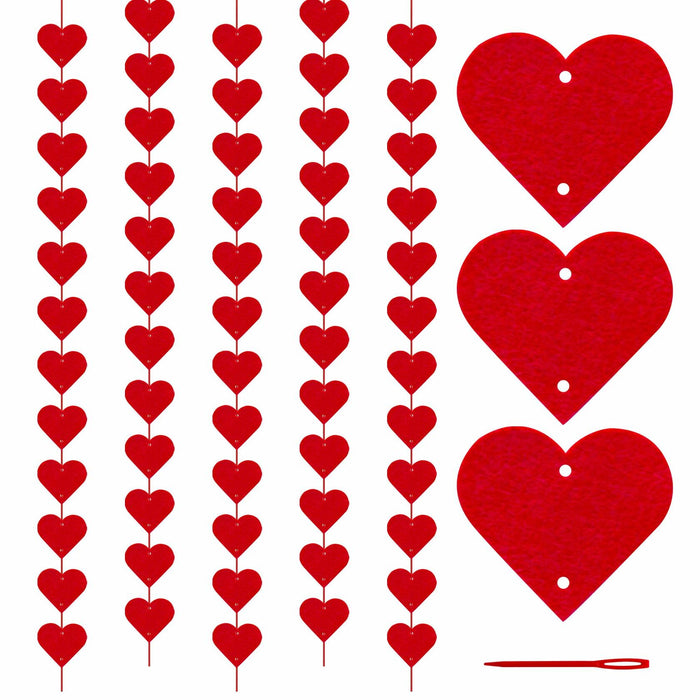60Pcs Hanging Hearts Red Garland Valentines Day Decoration String by Deal US