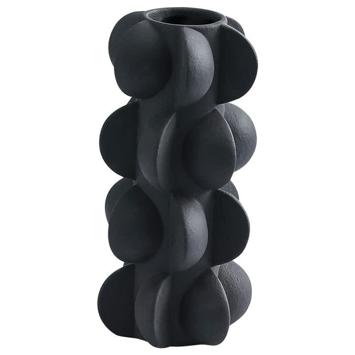 Ceramic Flower Vase 9-Inch Black Modern Farmhouse Decor Small by Deal US