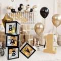Onteftshop Baby Boxes Letters Party Decorations Clear Black 4 Count by Deal US