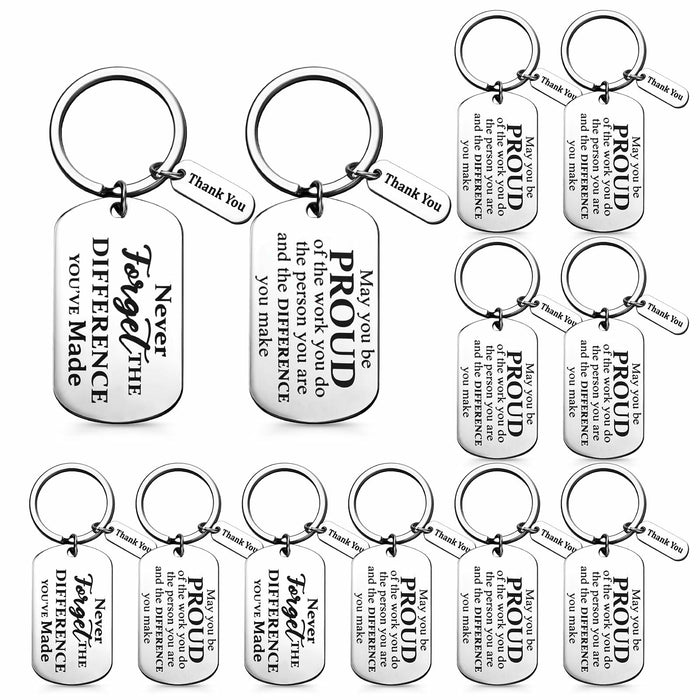 Roowest 12 Pcs Thank You Keychain Gifts Bulk Inspirational Square Round by Deal US