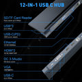 BOVONO USB C Docking Station 12-in-1 Dual 4K HDMI 87W PD USB for Laptop by Deal US