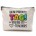 QGFM Teacher Makeup Bag Scratch Resistant Multicolor Cosmetic Travel Gym by Deal US