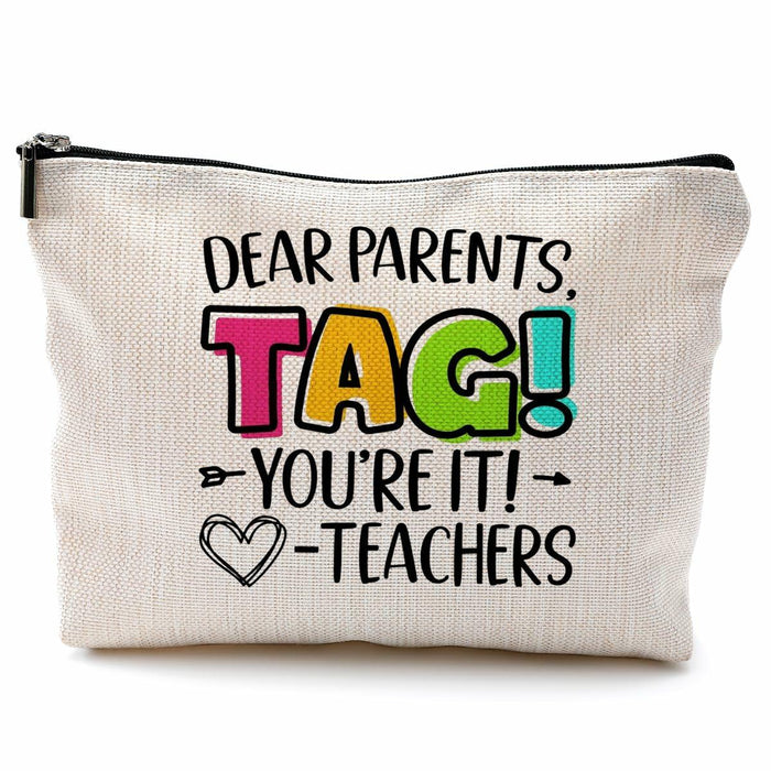 QGFM Teacher Makeup Bag Scratch Resistant Multicolor Cosmetic Travel Gym by Deal US