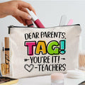 QGFM Teacher Makeup Bag Scratch Resistant Multicolor Cosmetic Travel Gym by Deal US