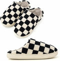 kissxiaoya Unisex Plaid Memory Foam House Slippers Black Size 7.5-8 by Deal US