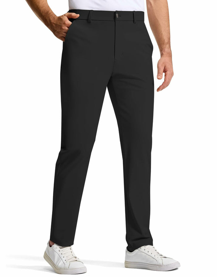 SERAMY Mens Golf Dress Pants Slim Fit Stretch Quick Dry Light Khaki Size 35 by Deal US