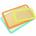Colorful Silicone Baking Mat Non Stick Food Safe Reusable 3 Pk Orange Blue Green by Deal US