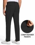 SERAMY Mens Golf Dress Pants Slim Fit Stretch Quick Dry Light Khaki Size 35 by Deal US