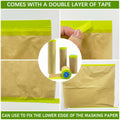Hubaow Tape and Drape Masking Paper 18x50ft Pre-Taped Adhesive White 1 Pack by Deal US