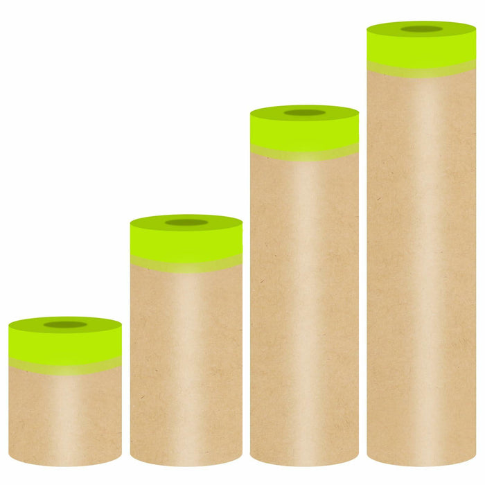 Hubaow Tape and Drape Masking Paper 18x50ft Pre-Taped Adhesive White 1 Pack by Deal US