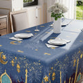 BOTB Eid Al-Fitr Ramadan Tablecloth Green Castle Lantern 60x84 Inch by Deal US