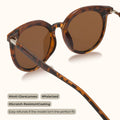 livho Polarized Retro Round Sunglasses Women Dark Tortoise/Brown Size Medium by Deal US