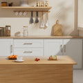 Haliwu 6 Pack Brushed Satin Nickel Cabinet Handles 3-3/4 Inch Hole Center by Deal US