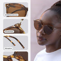 livho Polarized Retro Round Sunglasses Women Oversized Black by Deal US