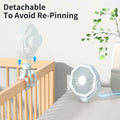 Lerat Portable Stroller Fan Flexible Tripod 3 Speeds Rechargeable White by Deal US