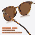 livho Polarized Retro Round Sunglasses Women Oversized Black by Deal US
