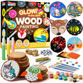 Klever Kits Wooden Glow in The Dark Painting Craft Kit for Kids Ages 6-12 by Deal US