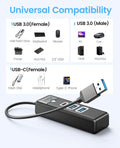 ORICO 4-Port USB 3.0 Hub with 0.49ft Cable Blue Fast Data Transfer by Deal US