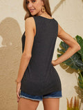 YIUIERE Womens Floral V Neck Tank Top Dark Gray Size S by Deal US