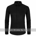Wangyue Black Long Sleeve Casual Button-Down Shirt with Pockets Size 3XL by Deal US