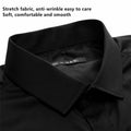 Wangyue Black Long Sleeve Casual Button-Down Shirt with Pockets Size 3XL by Deal US