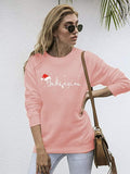 FASHGL Believe Sweatshirt Women Funny Christmas Hat Graphic Pink Size 2XL by Deal US