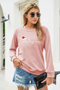 FASHGL Believe Sweatshirt Women Funny Christmas Hat Graphic Pink Size 2XL by Deal US