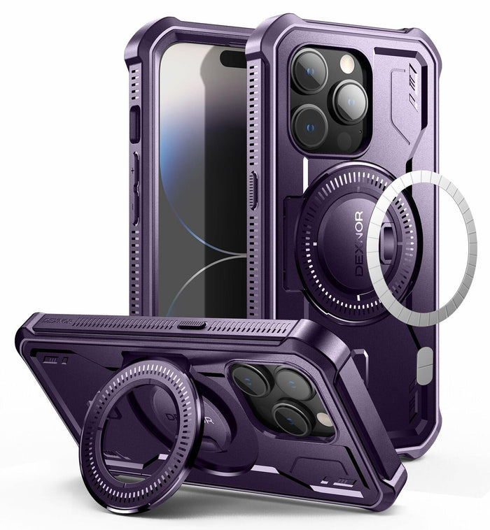 Dexnor Magnetic Case iPhone 14 Pro 6.1" Full-Body Shockproof Purple by Deal US