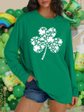 St Patrick's Day Women's Oversized Lucky Shamrock Long Sleeve Tee Size L by Deal US