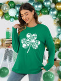 St Patrick's Day Women's Oversized Lucky Shamrock Long Sleeve Tee Size L by Deal US